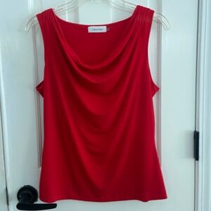 Red Sleeveless Blouse